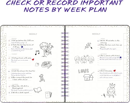 Vista 7 de Comix - Agenda diaria semanal y mensual, planificador para administrar el tiempo y alcanzar tus objetivos, 7.8 x 9.5 pulgadas, sin fecha, 1 año
