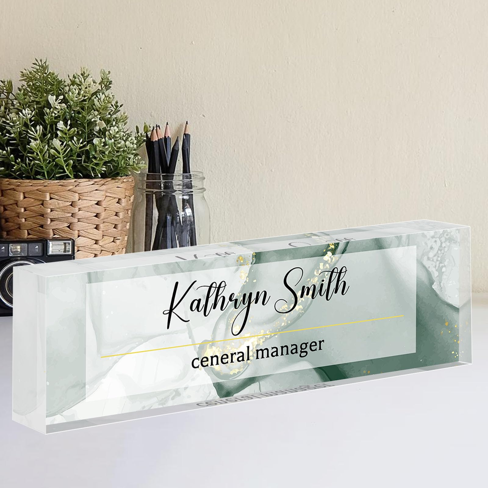 UNIQGIFTS Personalized Name Plate, Custom Name Plate for Office, Acrylic Desk Accessories, Gifts for Coworkers, Boss, Employees, Teacher, Nurse,