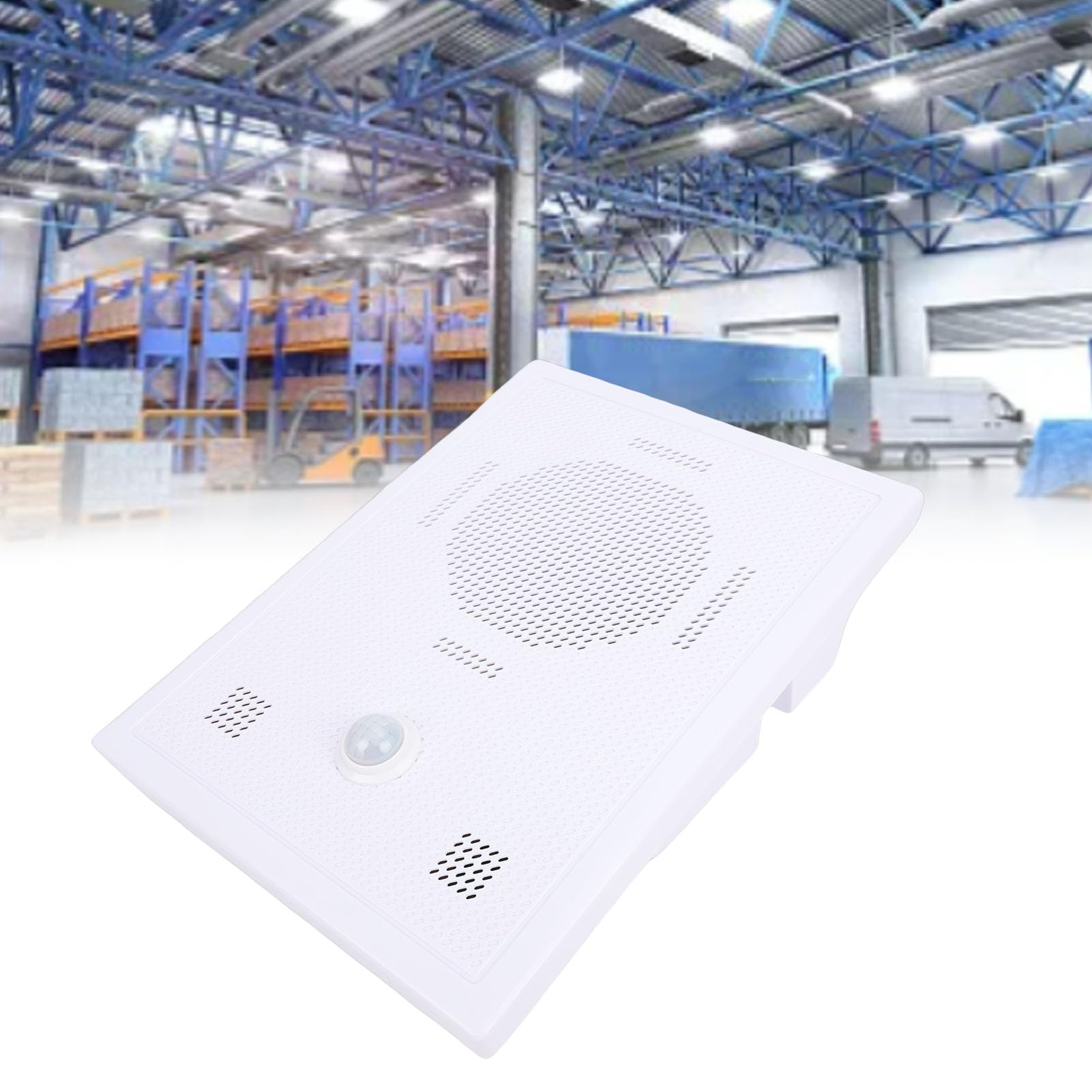 GOWENIC Altavoz con Sensor de Movimiento por Infrarrojos, Detección PIR, Sensor de Infrarrojos de Alcance de 0 a 8 M, Control de Aplicación Bluetooth, Carcasa a Prueba de Agua, para (Enchufe de la UE)