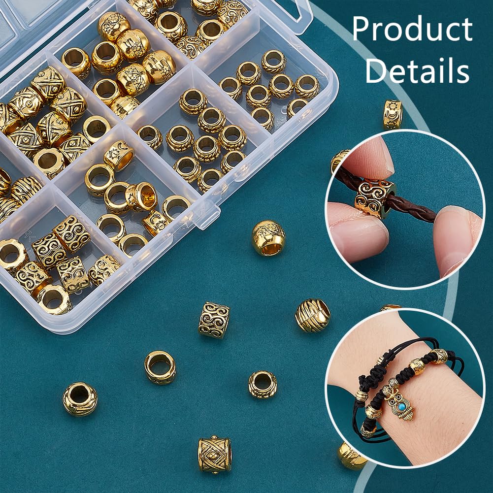 66-teiliges Perlen-Set Mit Großem Loch – Europäische Rondelle In Lila, Für Schmuck & DIY, Loch 5 Mm
