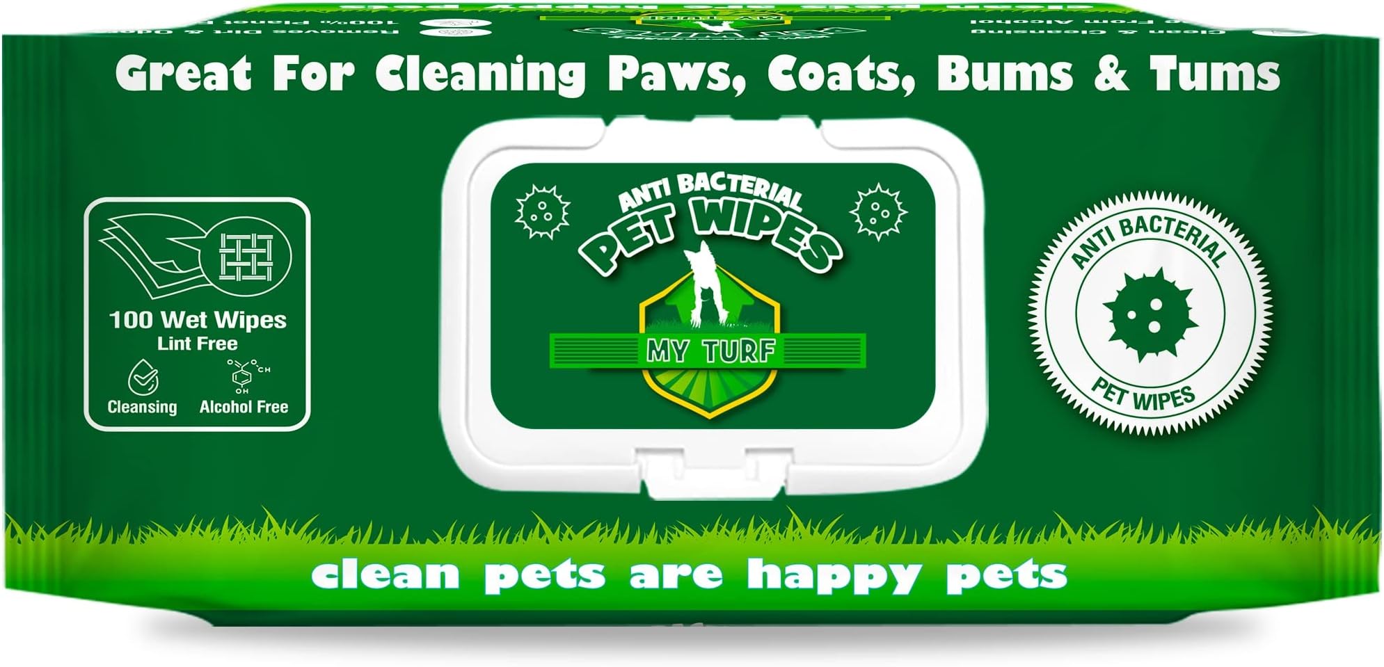 Cat Dog Grooming Pet Wipes | 100 Dog Wipes 15x20cm | Quick Easy Cleaning Grooming Dog & Cat Wipes | Dog Wipes For Bums, Body, Paws, Eyes & Ears | Alcohol Free Wet Wipes