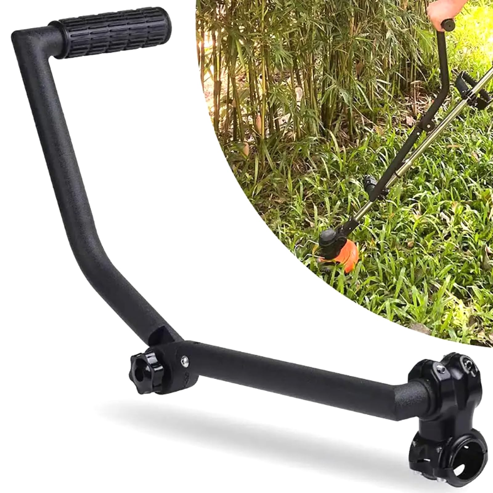 Poignée de Coupe-Herbe, Poignée Ergonomique de Coupe-Bordure Universelle Poignée de Désherbage en Acier Inoxydable Extension de Poignée de Désherbage pour Poignée de Machine de Soin de Pelouse