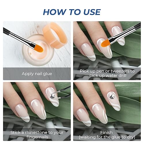 Miniatura 5 de MAEXUS - Juego de 5280 diamantes de imitación para arte de uñas kit de diamantes de imitación de parte trasera plana con lápiz recogedorpinza para