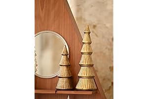 Delightful Wooden Christmas Tree Figurines: Adorn Your Desk with Festive Cheer