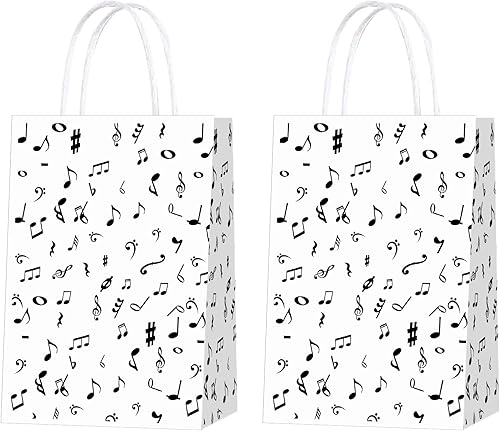 HABDJILTY 16 bolsas de regalo de notas musicales bolsas de recuerdo de fiesta musical para fiesta de cumpleaños baby shower suministros de fiesta