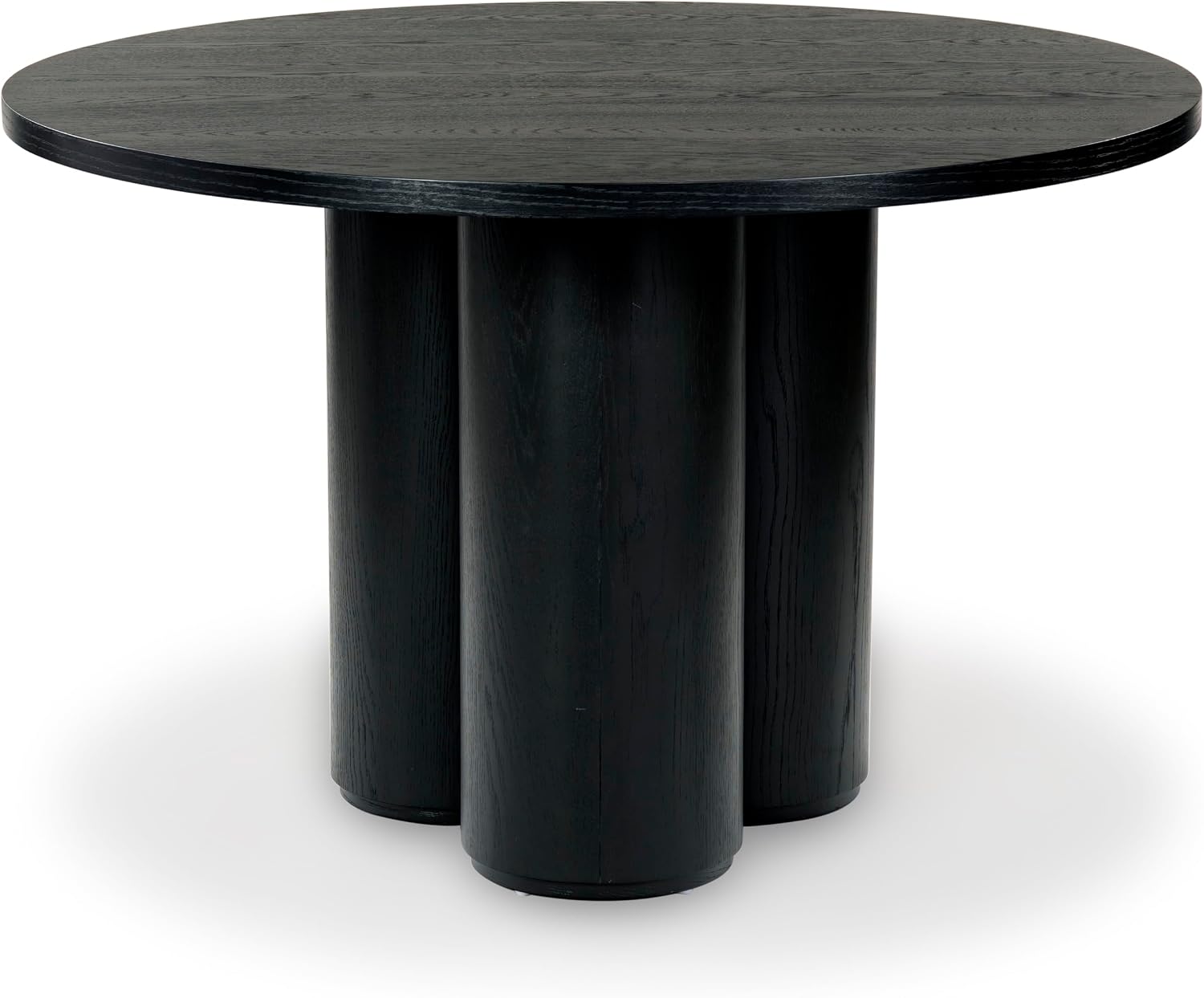 SAFAVIEH Couture Collection - Kathalina Black Round Dining Table, Modern Cylindrical Pedestal Base (SFV7242B)