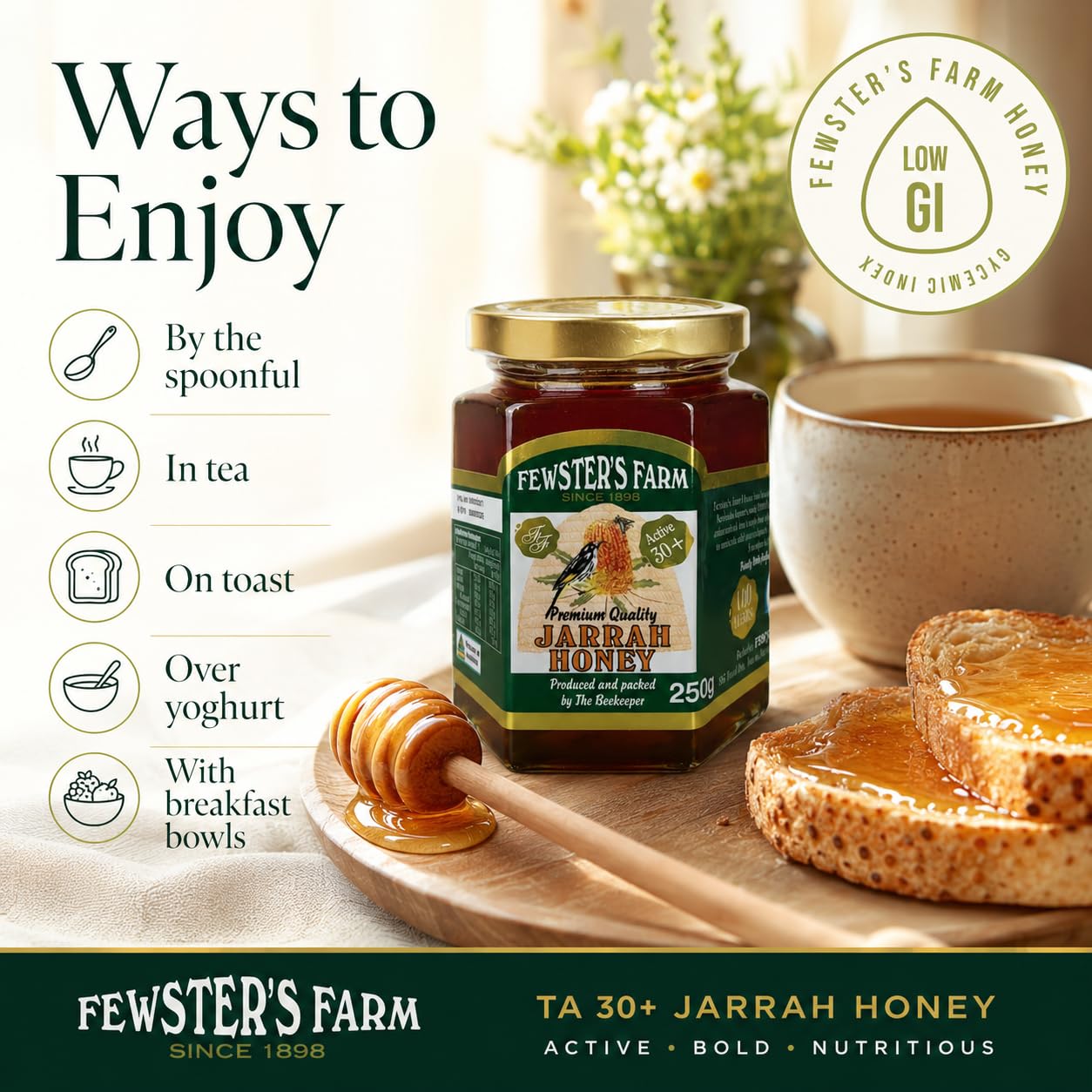 Amazon.com : Jarrah Honey TA 30+ - 250 g / 8.8 oz Jarrah Honey is