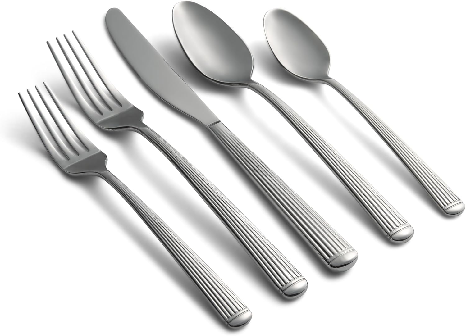 Cambridge Silverware Set, Chrysanne Mirror 20-Piece, Service For 4, 18/0 Stainless Steel, Flatware Cutlery Set, Dishwasher Safe, Knives Spoons And Forks, Home And Kitchen Utensils (Silver, 20 Pieces)