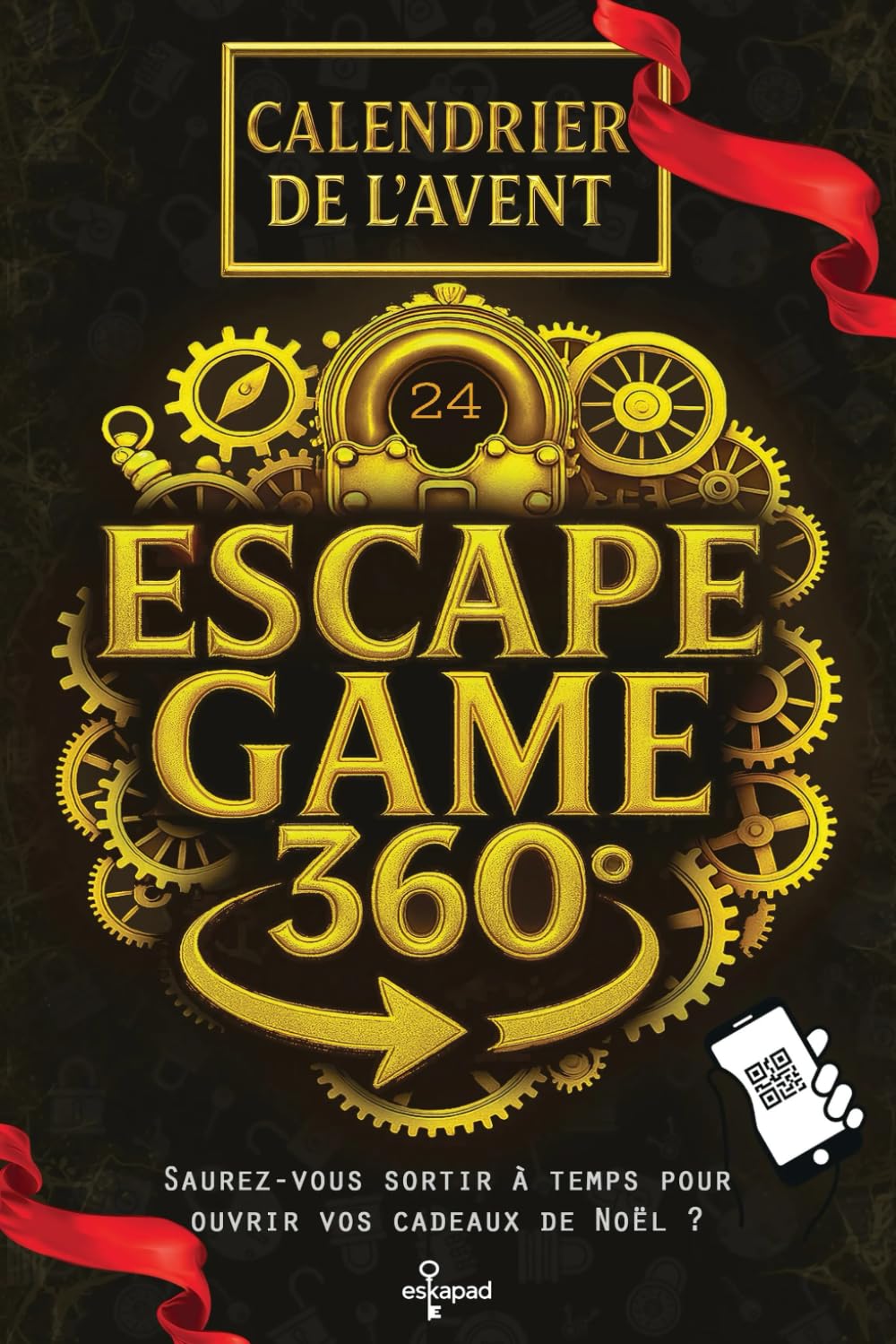 Calendrier de l’Avent Escape Game 360: 24 énigmes interactives et immersives en 360° - Livre Jeux pour adultes - Sortirez-vous à temps pour ouvrir vos cadeaux de Noël ?