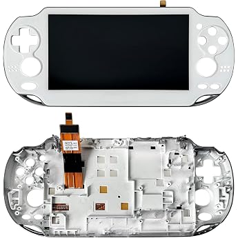 Partsatoz LCD Display Touch Screen Digitizer Glass Assembly with Bezel Replacement for PSV Vita 1000 1001 PCH-1001 PCH-1101 W