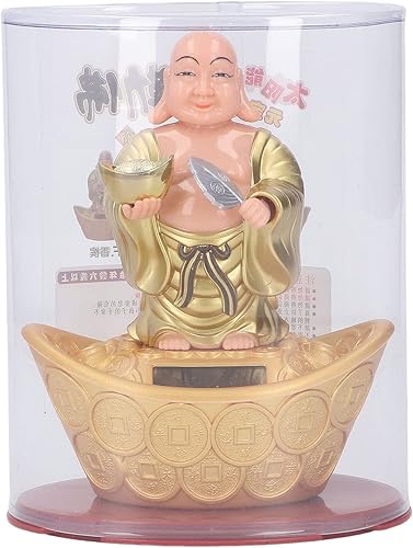 Miniatura 8 de Yoidesu Lucky Money Maitreya Buddha, estatua de Buda con energía solar, Dios de la riqueza, figura solar para decoración del hogar, accesorios de