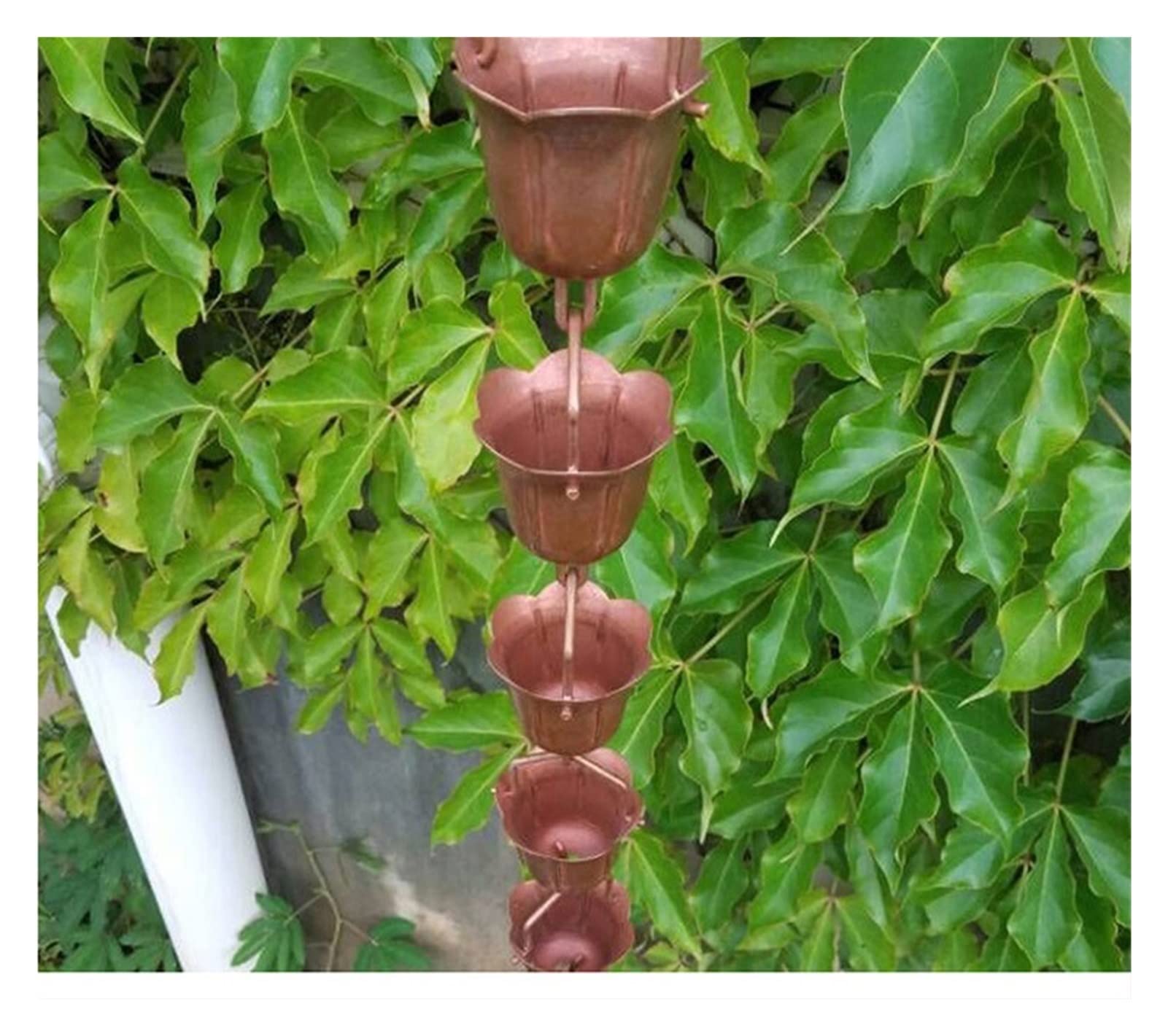 AmAzwi Regenketten 1M Regenketten for Downspouts Regen Guide Kupfer Drainage Rain Kette Villa Eauves Dekoration Regen Glocke Water Guide Rain Kette Wasserführung Regenkette für Dachrinnen (Size : E)