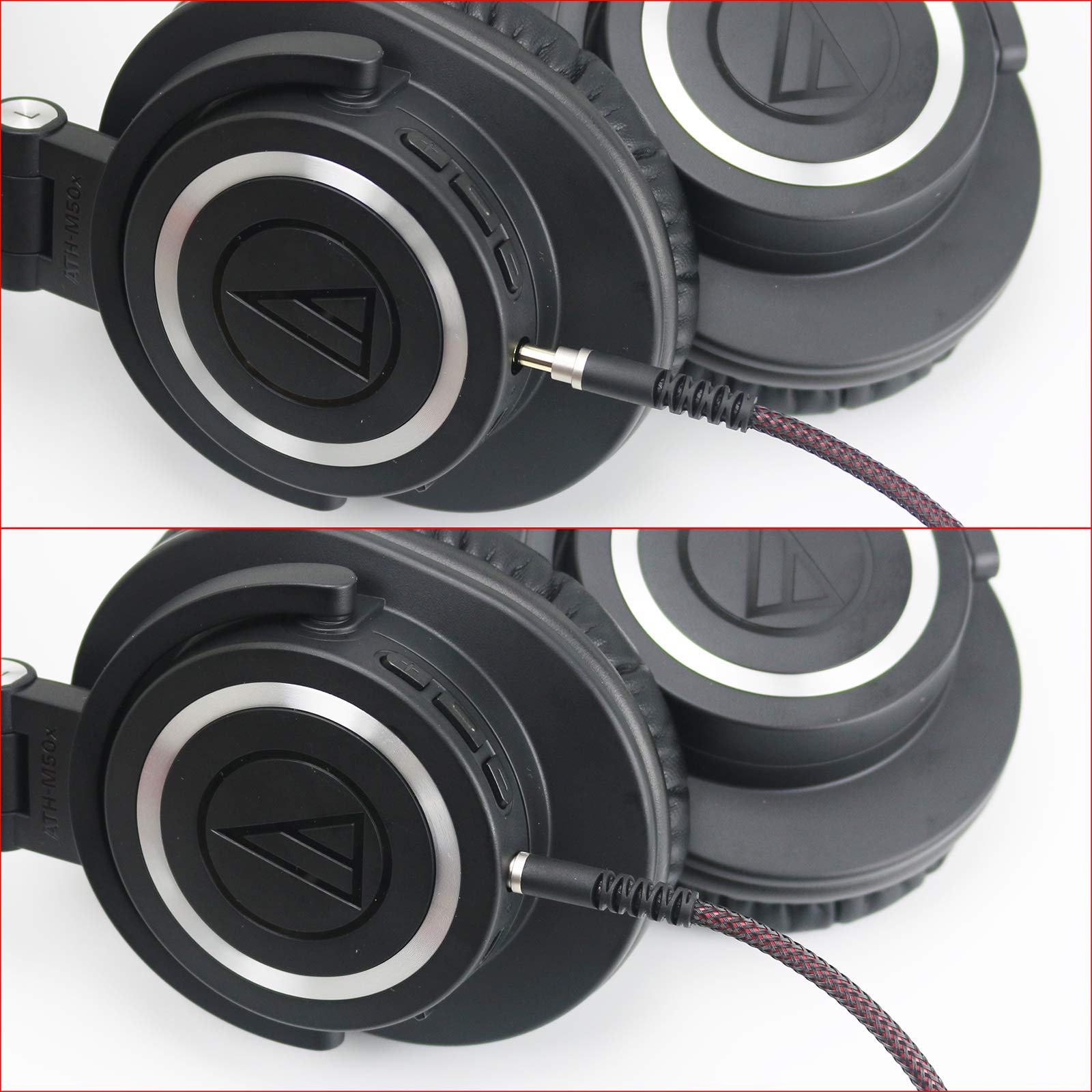 Câble audio de rechange compatible avec Audio-Technica ATH-M50xBT, ATH-AR3BTBK, ATH-SR50BT, ATH-ANC9, ATH-ANC7B, ATH-SR5BTBK, ATH-S700BT 3 m