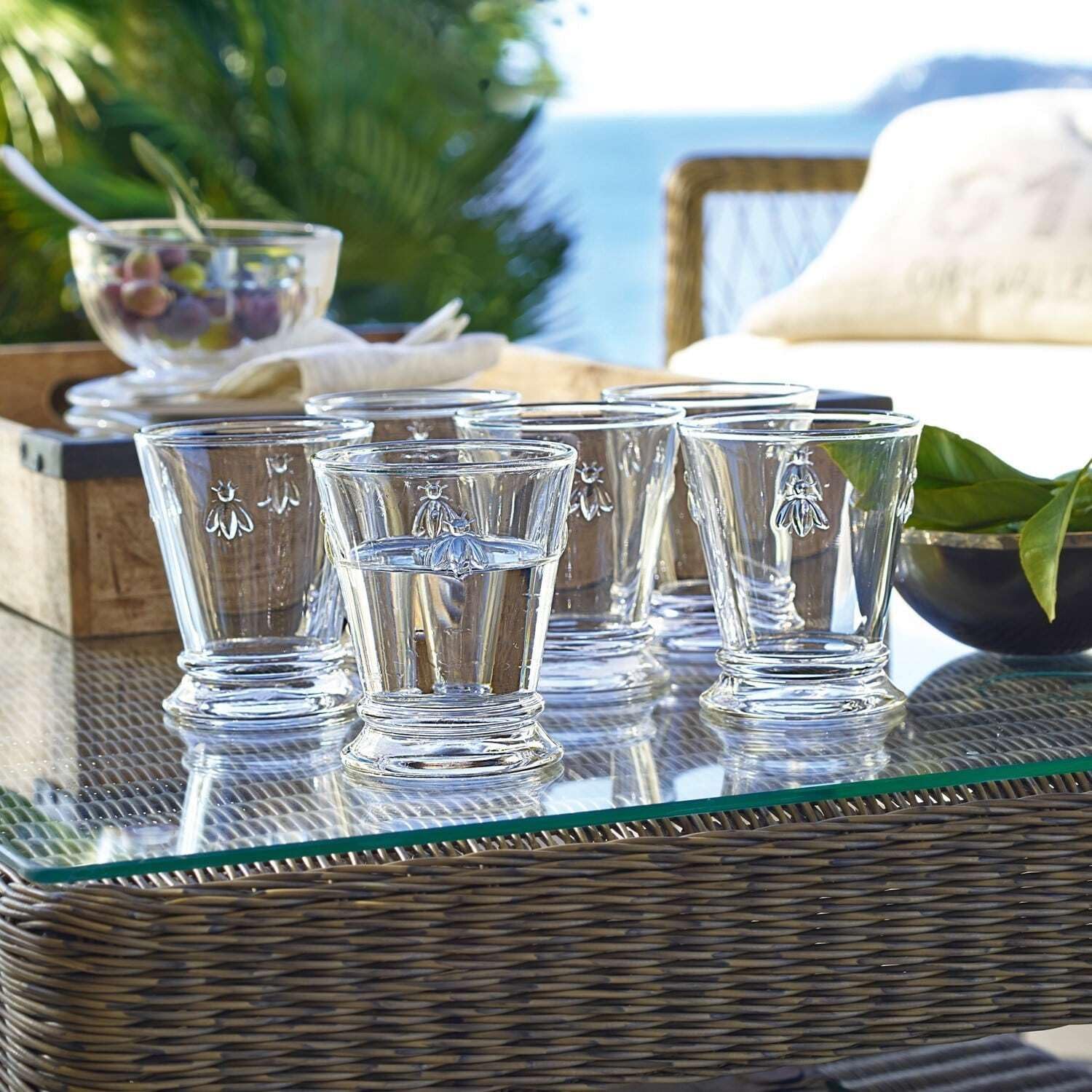 LOBERON Wassergläser 6er Set Abeille, klar | mit Bienenmotiv, La Rochère, robust und spülmaschinenfest, Küchenutensilien, Tischaccessoire, Glas