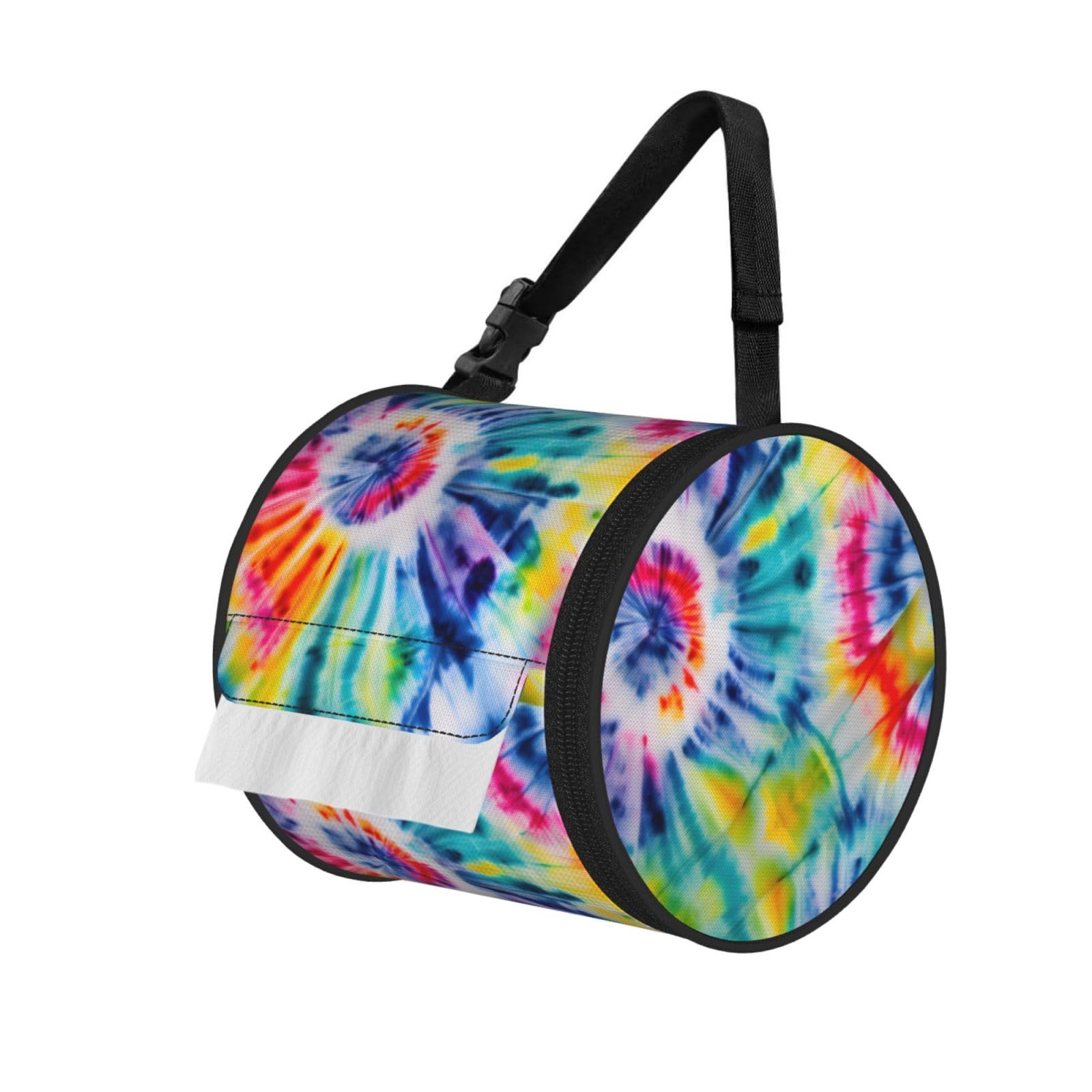 Beautiful World Rainbow Tribe Printed Toilet Paper Holder Bag, Adjustable Strap Roll Paper Organizer for Car Kitchen Outdoor