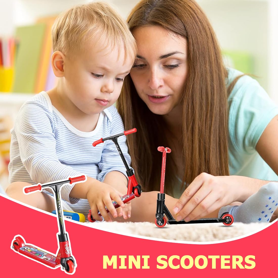 4 pezzi Mini monopattino, mini skateboard, skateboard da dito, per bambini, bomboniere, riempitivi per fotografie