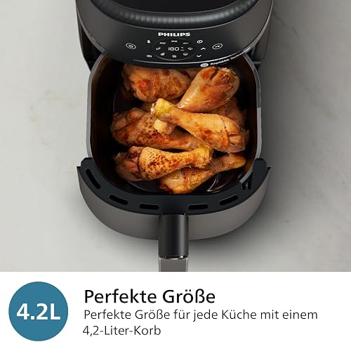 Philips Airfryer Série 2000 - Air Fryer 4.2L, 13 modes de cuisson, technologie RapidAir, jusqu'à 90% de matières grasses en moins, fenêtre de cuisson, écran tactile, Noir (NA229/00) - 7