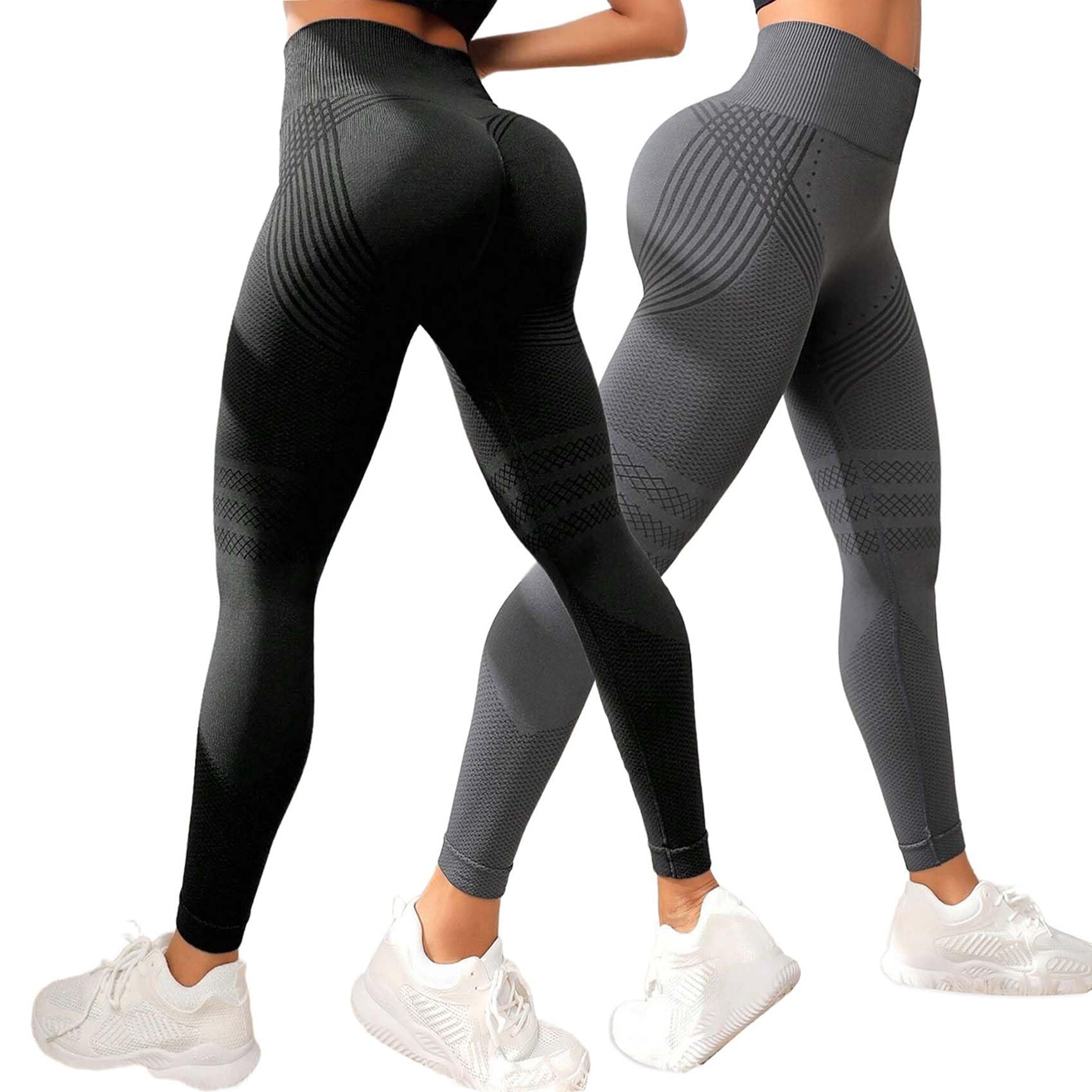 Lot De 2 Leonie & Co Leggings 3D Anti Cellulite, Legging 3D Anti Cellulite Femme Leonie and Co, Minceur Taille Haute sans Couture Yoga Fitness Sport Pantalon
