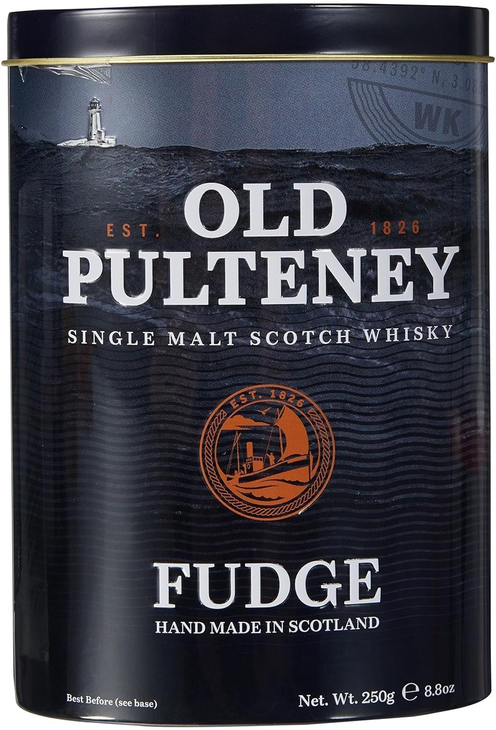 Gardiners of Scotland Handmade Fudge 250g Tin, Old Pulteney Malt Whisky Fudge