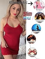 Vista 3 de Avidlove Lencería sexy para mujer, ropa de dormir, camisón, babydoll, lencería de algodón