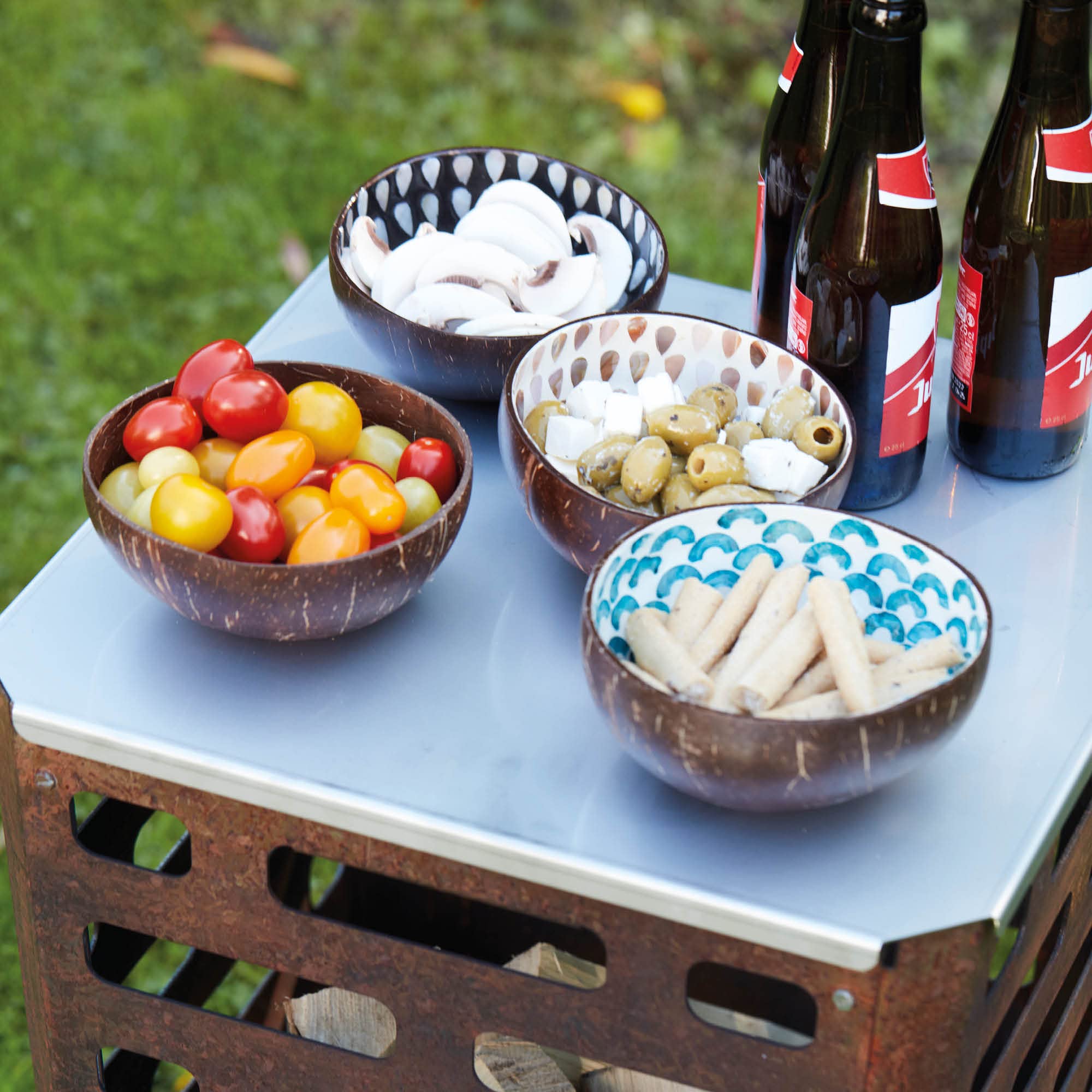 Barbecook brasero Jill en Acero corten, brasero de Exterior, 38x38x55cm