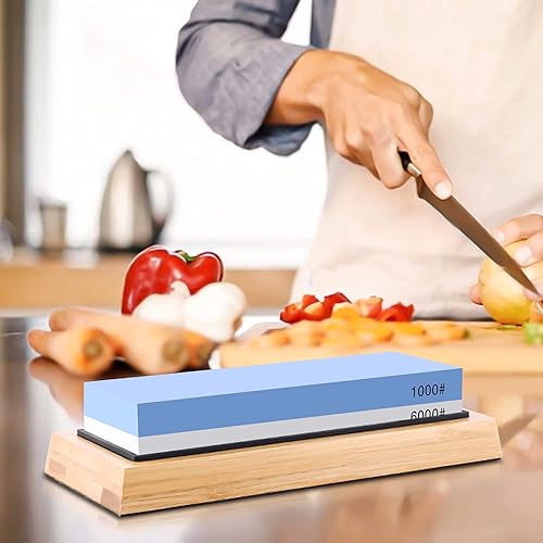 Miniatura 9 de Kit de piedra de afilar piedra de afilar de doble cara, grano 4001000, afilador de cuchillos profesional, piedras húmedas para afilar cuchillos, kit