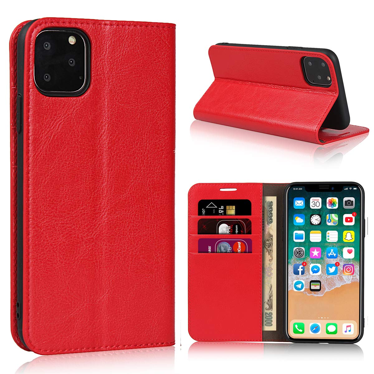 Amazon.co.jp: DeftD iPhone 11 Pro 用 ケース 本革 レザー 携帯