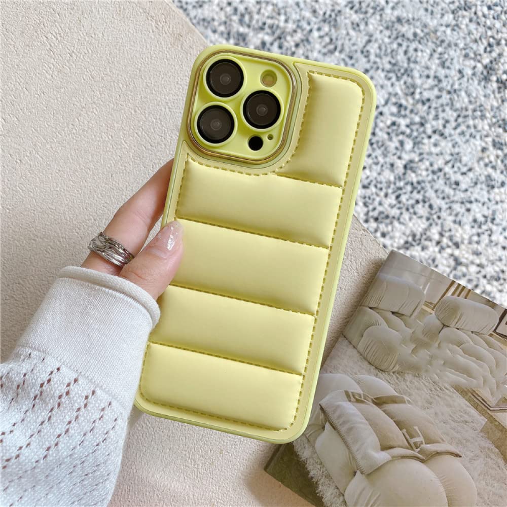 Coque doudoune iPhone 14 Pro Max jaune : l'accessoire mode urbain et antichoc