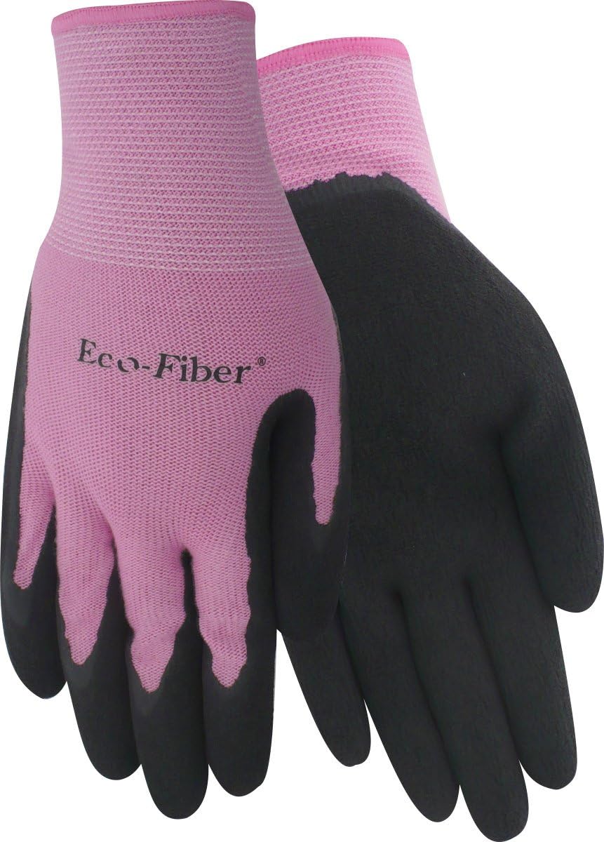 Red Steer Glove Eco-Fiber Women's 1151-M Environmentally-Friendly Bamboo Work Gloves (Medium, Pink/Black)