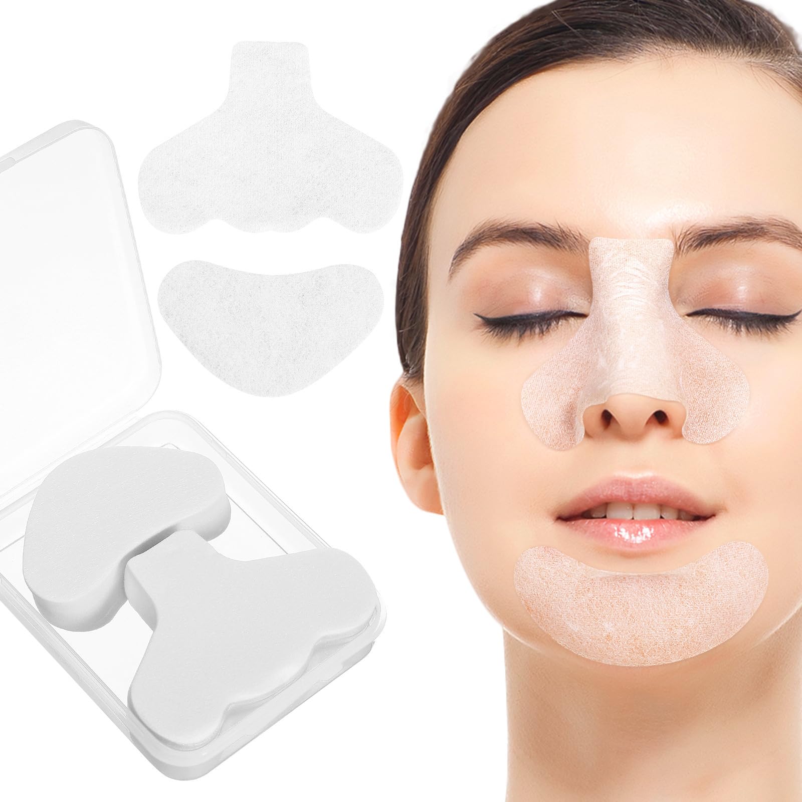 DOITOOL 200 Pcs T-Zone Film Nose and Chin Cleansing Pads Soft Cotton Pore Strip Papers for Deep Facial Cleaning and Skincare Routine