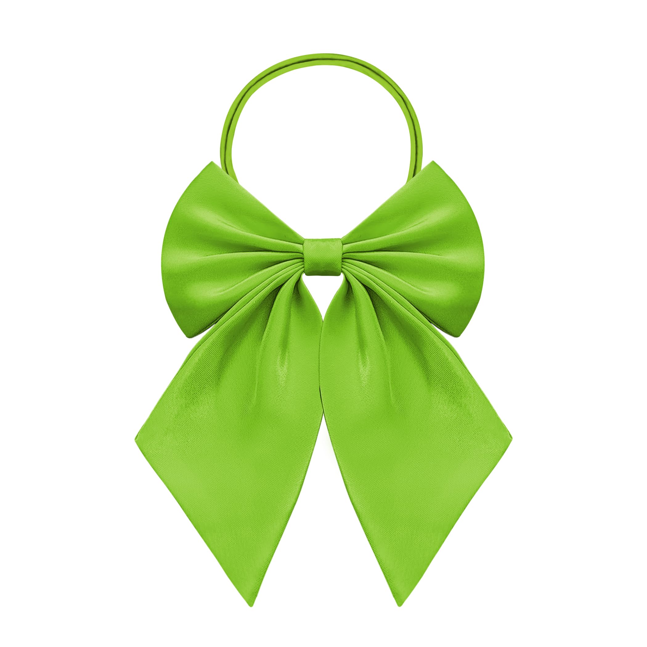 Women Silk Uniform Bow Tie, School Girls Cute Anime Bowtie/Lolita Necktie/Cosplay/Goth/Valentine's Day Gift W-B1, Apple Green - St. Patrick's Day, One size