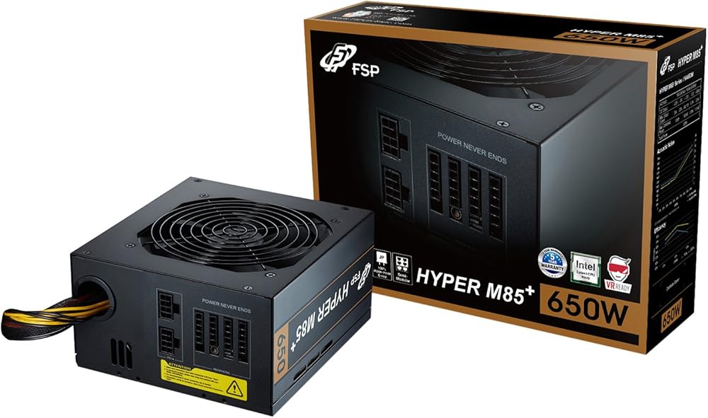 FSP Hyper M 85+ 650W 80 PLUS Bronze Certified Semi Modular Active PFC Power Supply - View 1
