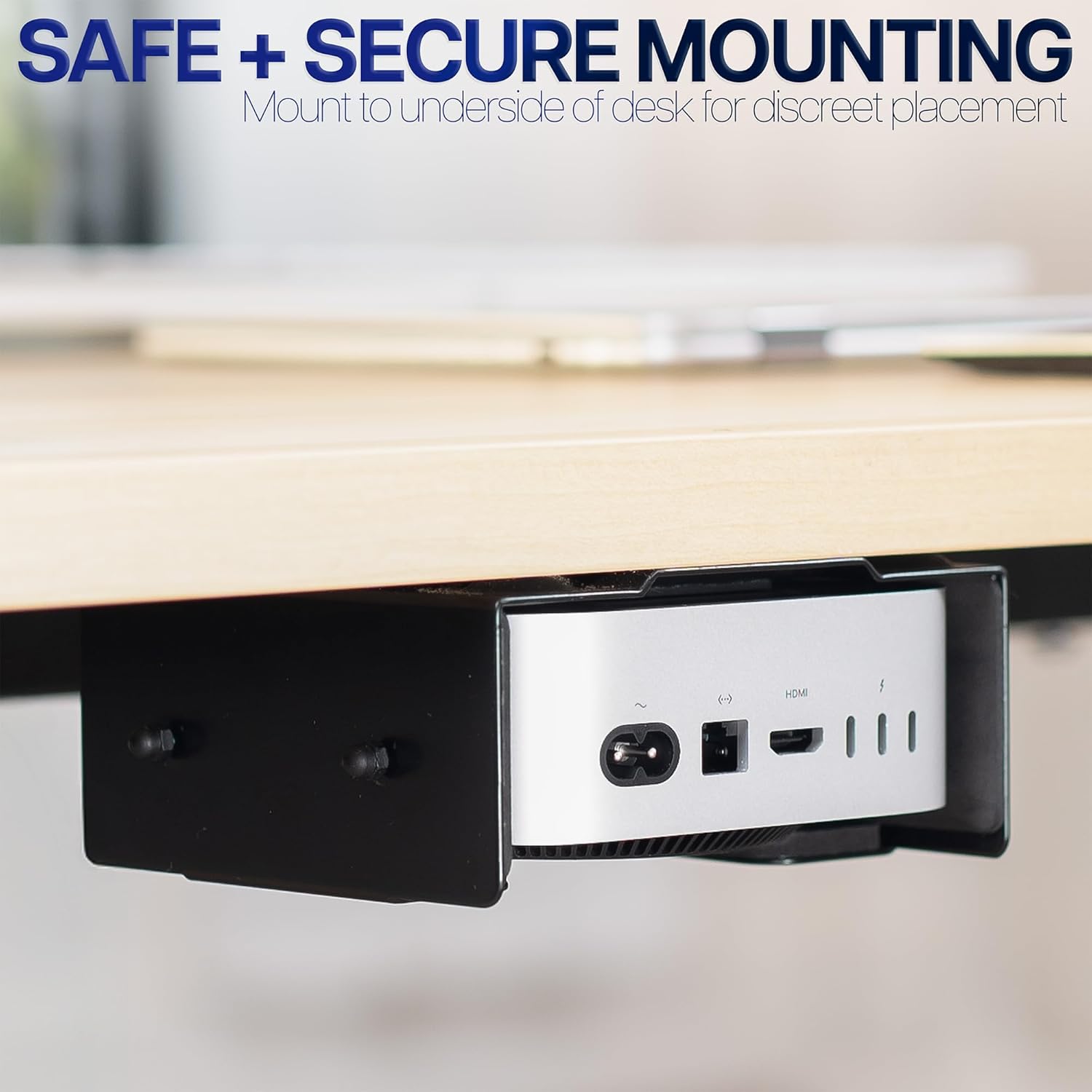 VIVO Behind Monitor VESA Mount Designed for Mac mini M4 and M4 Pro Model, (2024), Desk Clamp Option, Black, MOUNT-MINI24