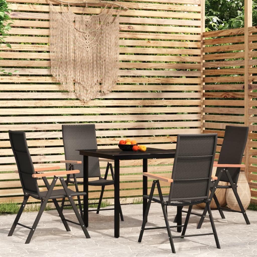 7 Piece Patio Dining Set,Conversation Furniture,Backyard Furniture,Casual Table Chairs,Patio Decor,Ideal to be Placed in Garden, Patio, Balcony, Poolside, Backyard, Lawn, Black