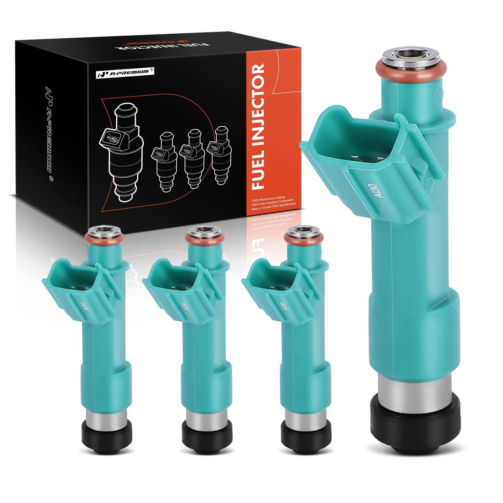 A-Premium 4 Pcs Fuel Injectors 12 Holes for Toyota Camry 2004-2009, RAV4 2004-2008, Corolla 2009-2013, Highlander 2004-2