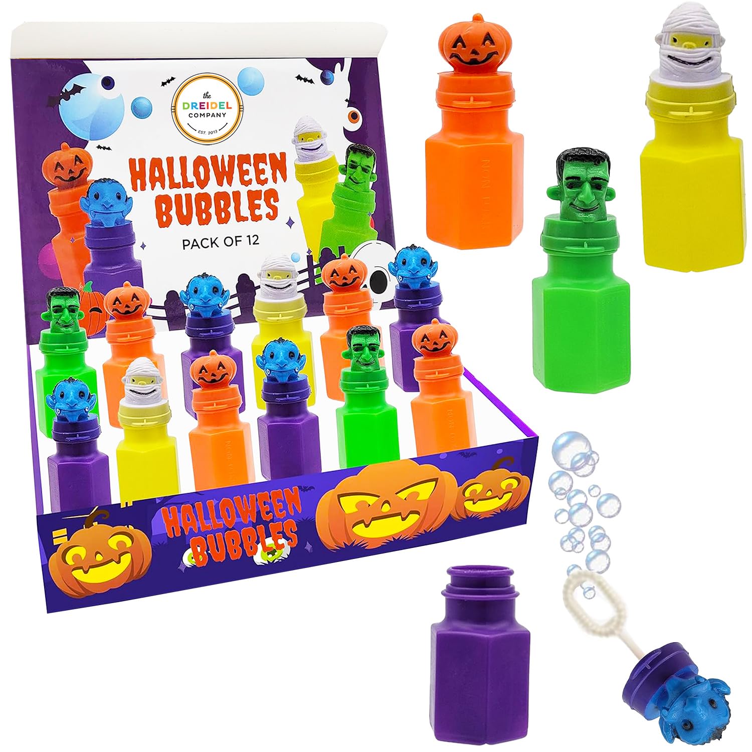The Dreidel Company Halloween Bubbles, Halloween Accessory, Halloween Party Favor 2.75