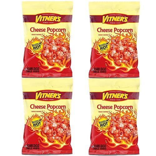 Miniatura 4 de Vitner's Sizzlin' Hot Cheese Popcorn - Chicago Snack House - Bolsas de 4 onzas (8)