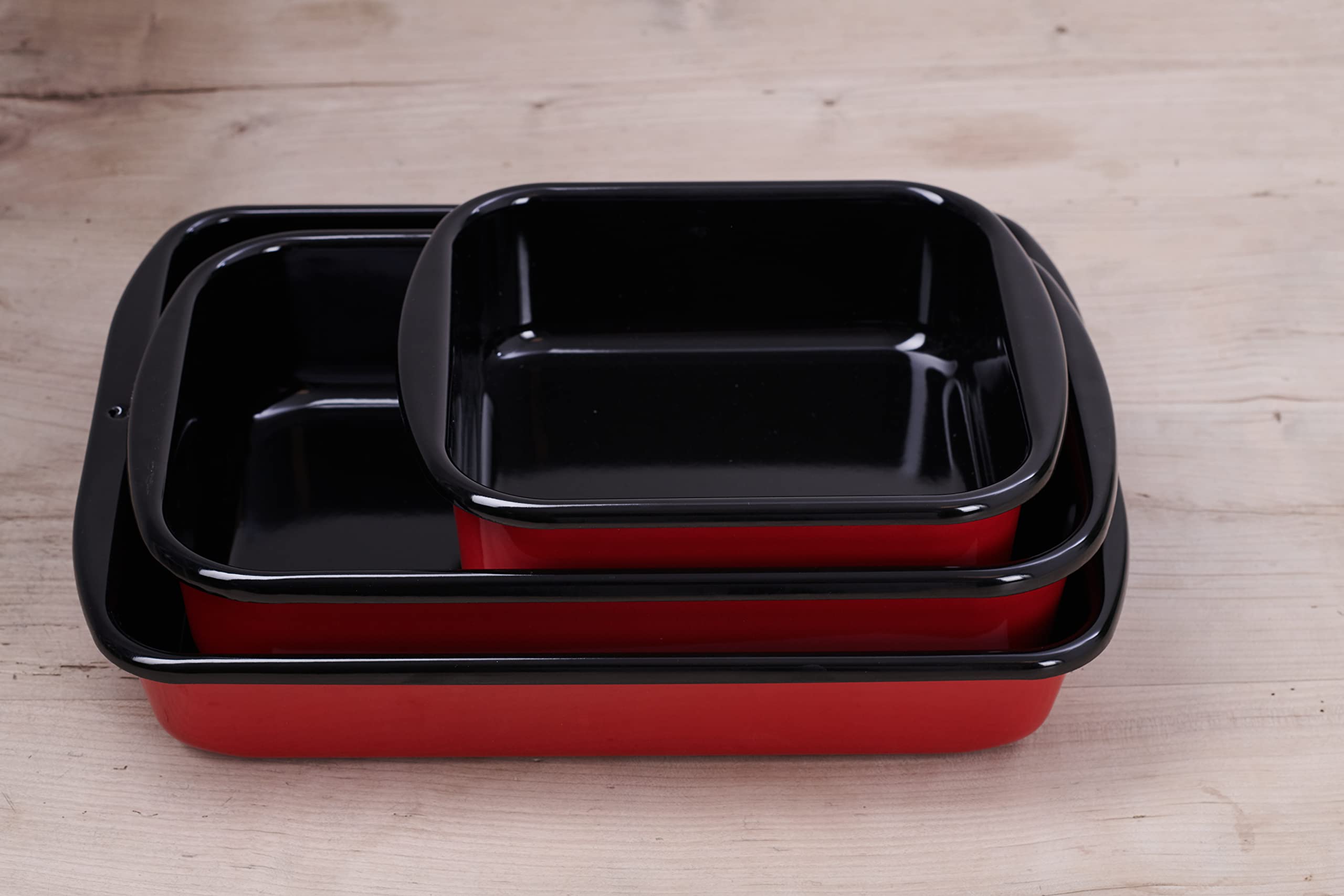 Riess, 0435-020, Casserole 36/21.5, Classic, Color RED, length 40 cm, width 23.5 cm, height 5.7 cm, enamel, red/black - Image 4