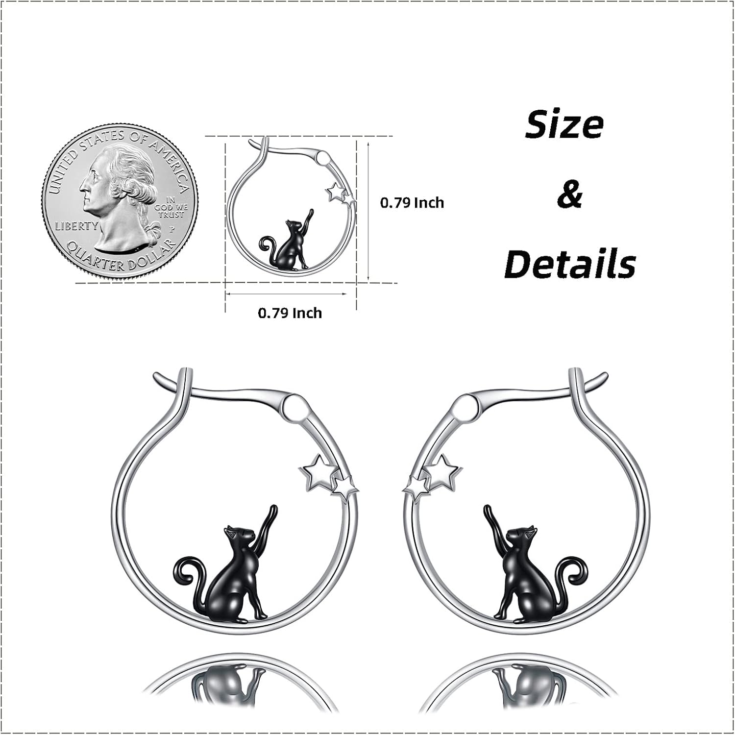 Cute Animal 925 Sterling Silver Hoop Earring Circle Earring S925 Jewelry for Women - Image 6