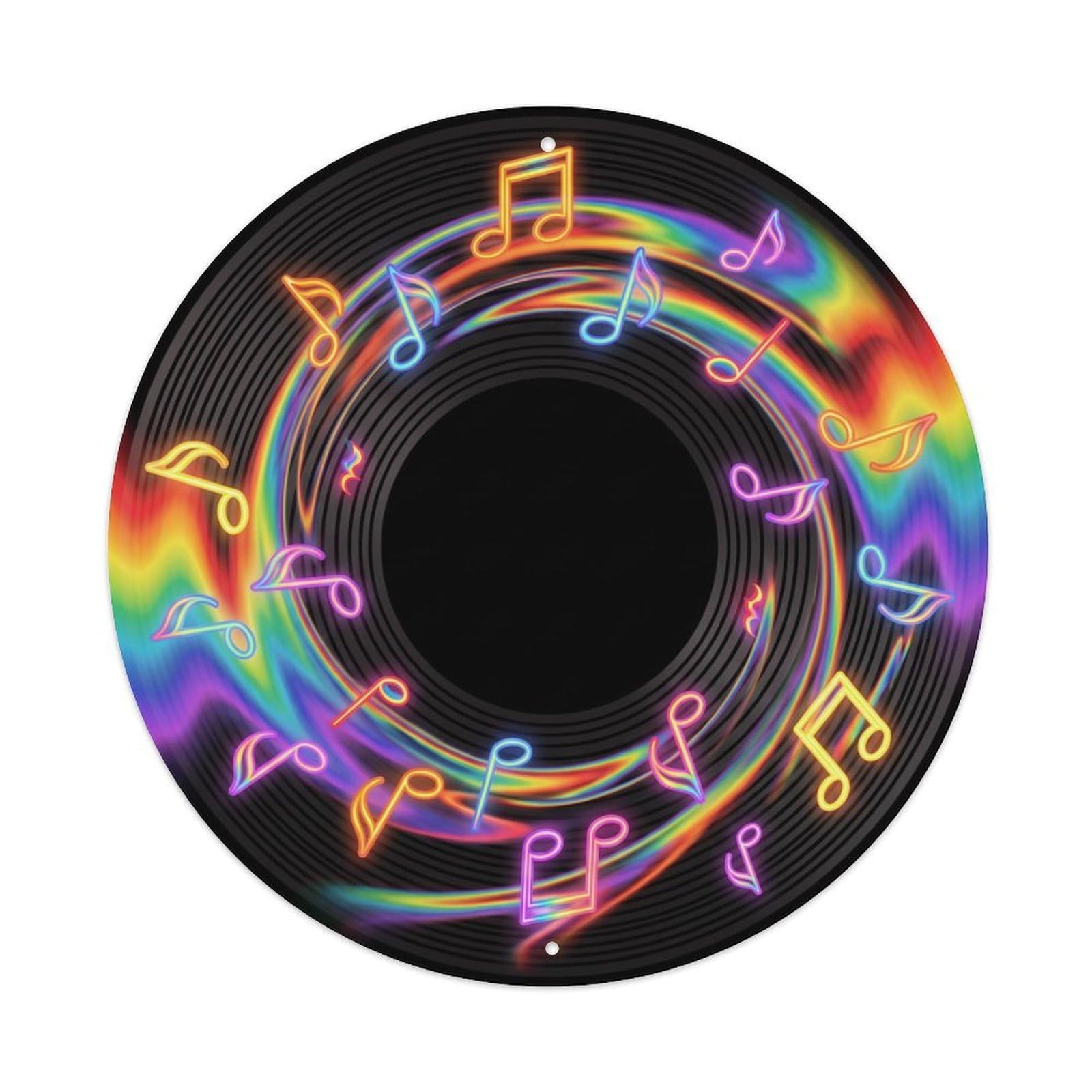 Colorful Music Vinyl Records Distort Rainbow Warp Metal Tin Sign