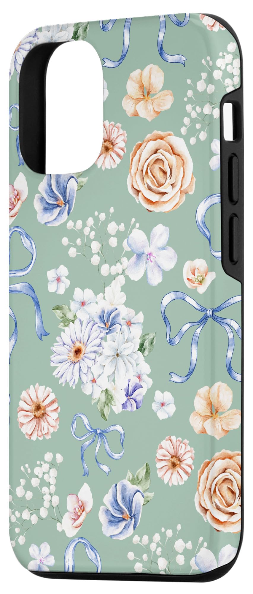 Amazon.co.jp: iPhone 15 レトロなミントグリーンにコケットリボンが