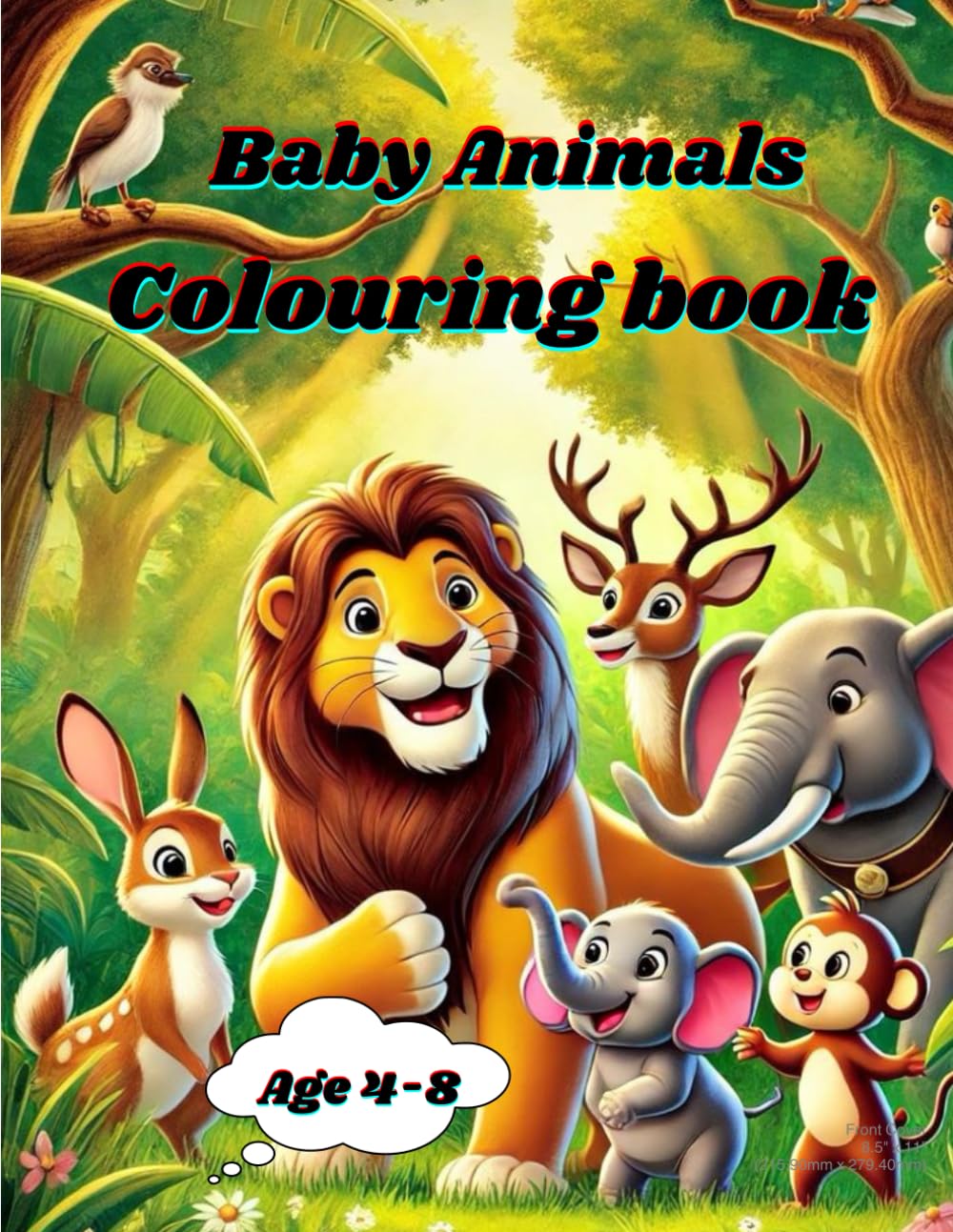 Baby animals colouring book.