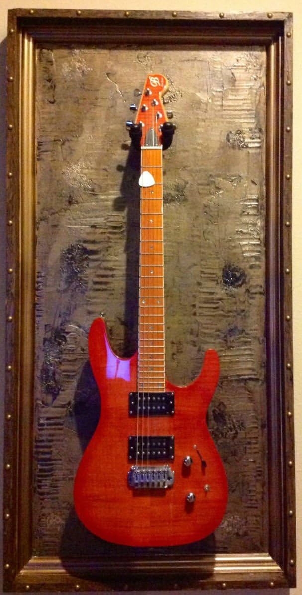 GFrames "Ancient Ruins Gold" Guitar Display Case- 56” Standard Bass Frame