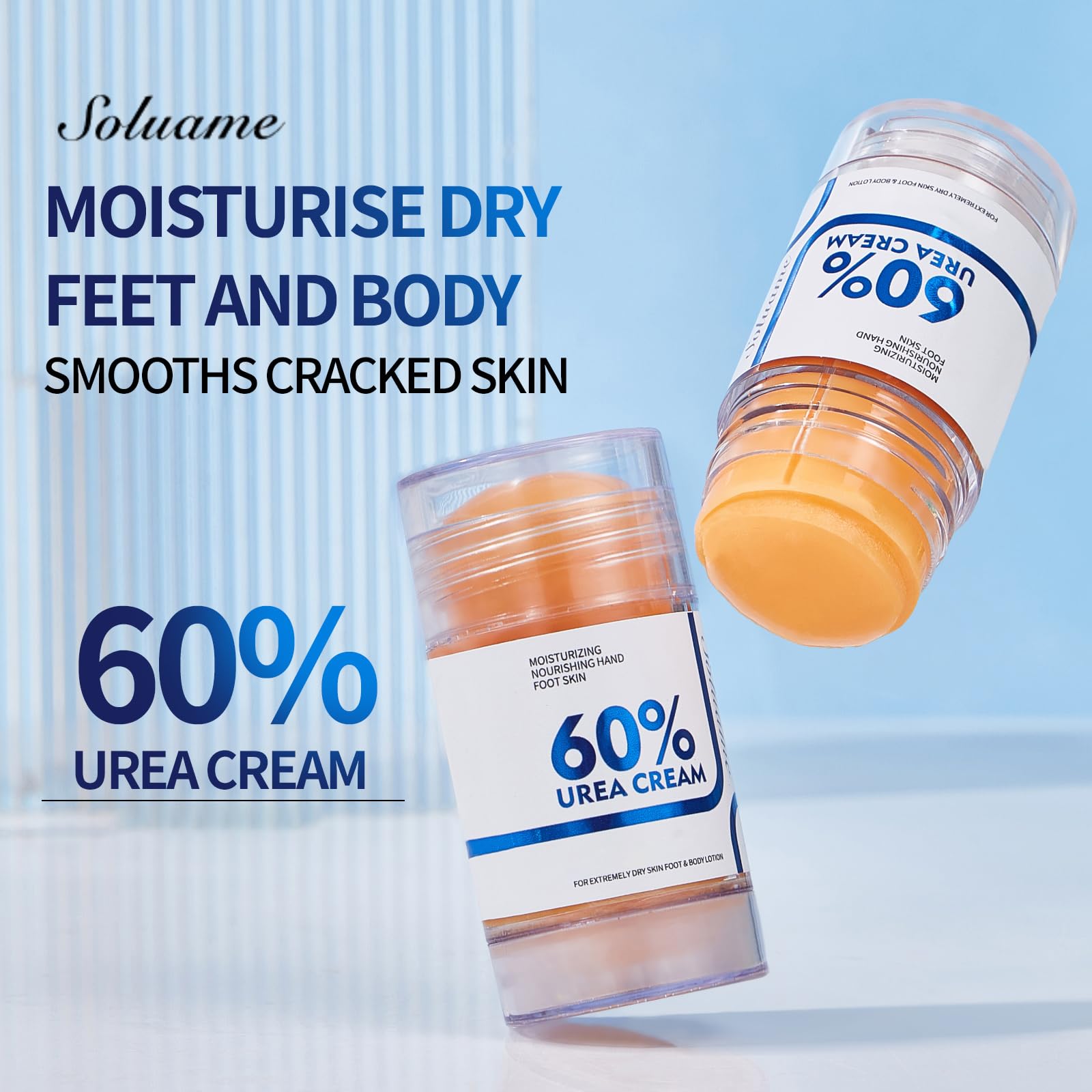 Urea Cream 60 Percent for Feet Urea Cream Stick for Cracked Heels and Dry Skin Urea Foot Moisturiser for Women and Men Suitable for Feet Knees and Elbows 40g*2 - Image 2