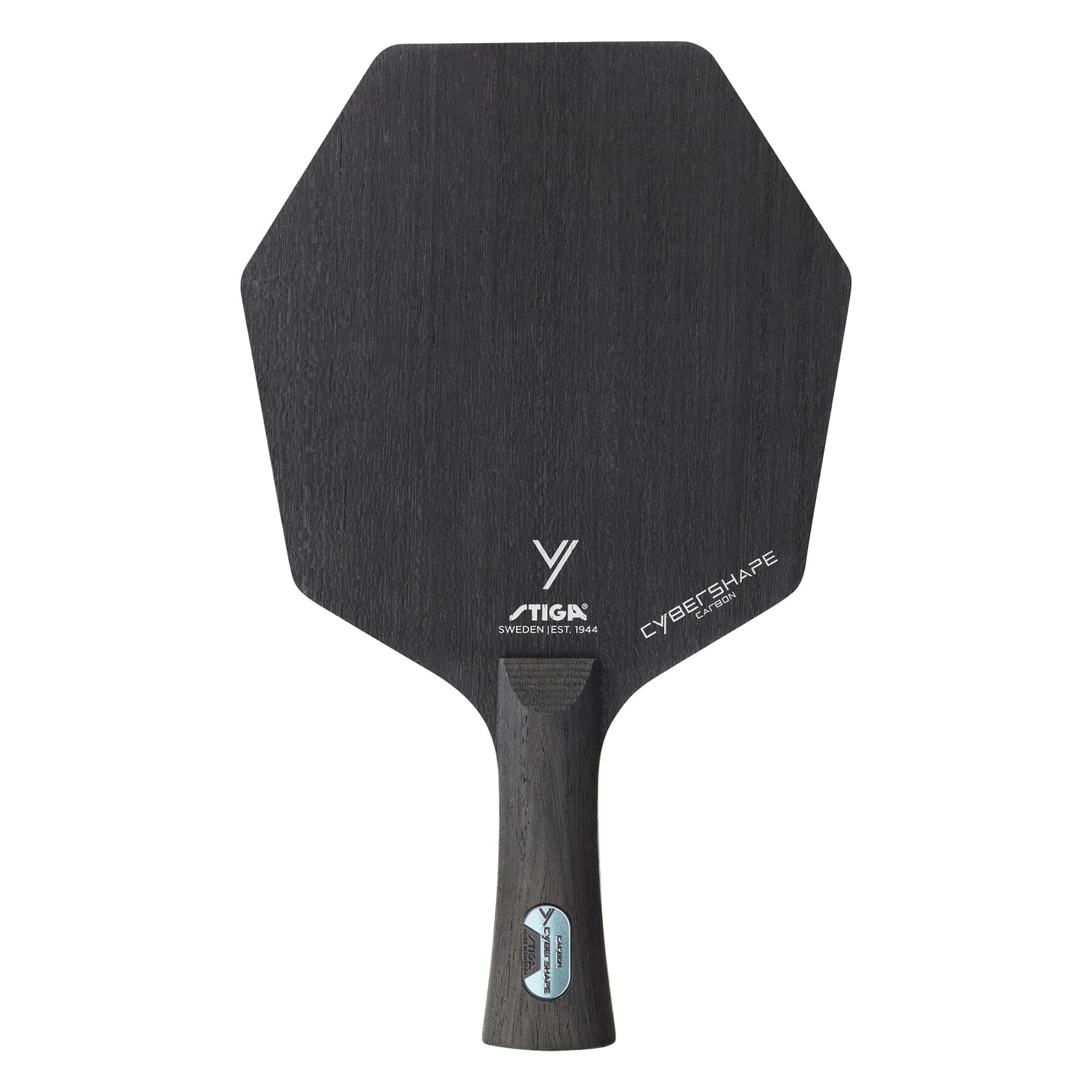 Stiga Cybershape Carbon CWT Table Tennis Blade with Custom Weight Technology I Superior Control, Enhanced Grip for Offensive Play - Pen - Black