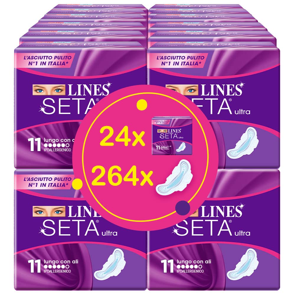 LINES SETA ULTRA LUNGO ALI, 24 Confezione da 11 assorbenti (264 assorbenti)