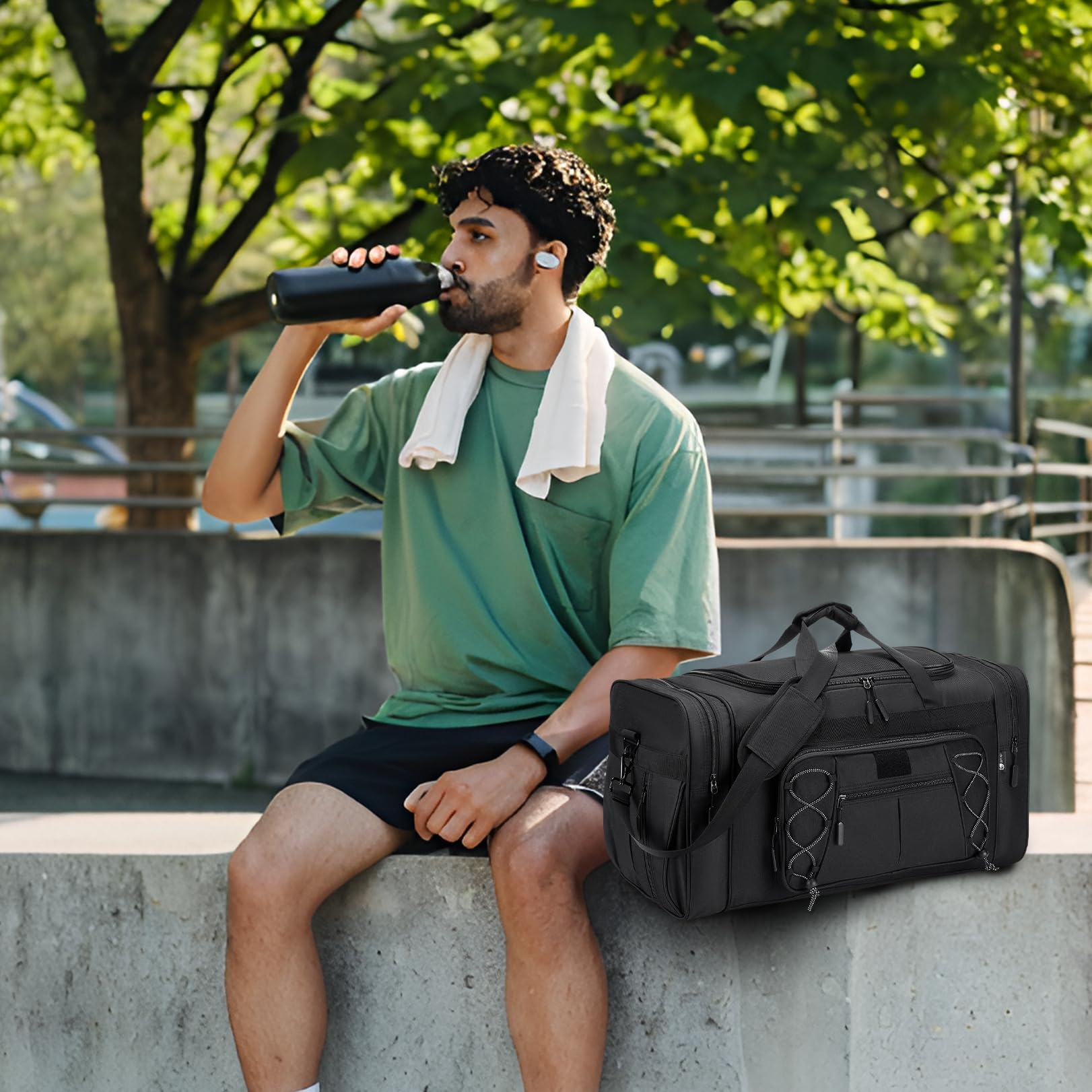 BAGZY Reisetasche 70 Liter Groß Sporttasche Herren Damen wasserdichte Handgepäck Koffer Cabin Holdall Bag Weekender Travel Duffle Bag Handtasche Reisetaschen für Gym Camping Reisen Urlaub