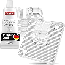 40 Stück Klebehaken für Katzennetz Balkon – inkl. Montagekleber 30ml, extra stark, transparent & klein, ohne Bohren, wetterfest, einfache Montage