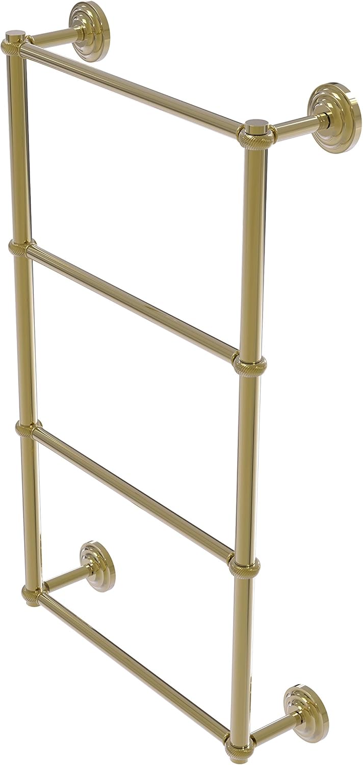 Allied Brass Que 4 Tier 24 Inch Ladder Towel Bar with Twisted Detail - QN-28T-24-BKM - Matte Black