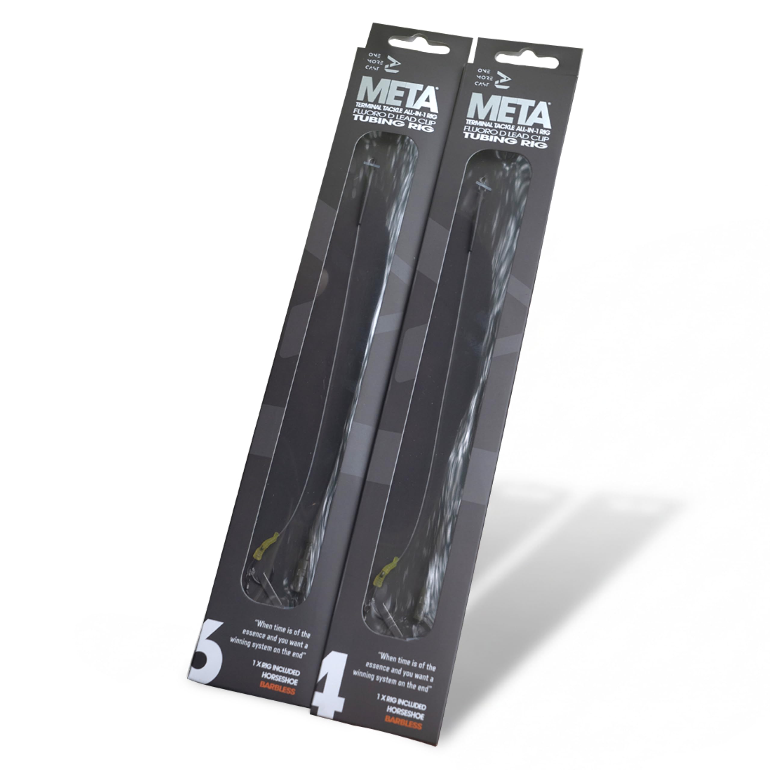 OMC Meta Terminal Tackle All-in-1 Blend Tubing Fluoro D Rig - Tungsten Tubing & Pin Lead Clip System - Barbed & Barbless - Size 4 & 6